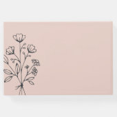 Pink Niedlich Botanischer Blumenstrauß Gästebuch (Rückseite)