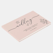 Pink Niedlich Botanischer Blumenstrauß Gästebuch (Ecke)