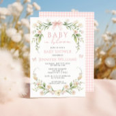 Pink Niedlich Bow Baby in Bloom Girl Dusche Einladung