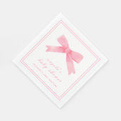Pink Niedlich Bow Girl Babydusche Serviette (Ecke)