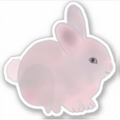 Pink Niedlich Bunny Rabbit Aufkleber (Vorderseite)