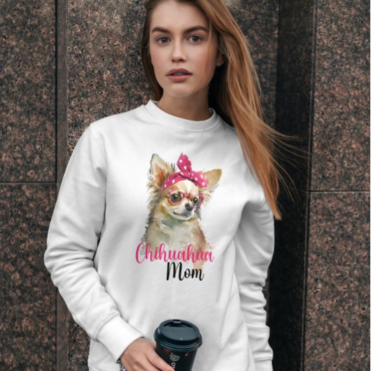 Pink Niedlich Chihuahua Dog Mama Sweatshirt