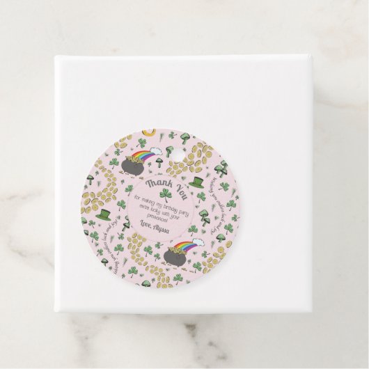 Pink, Niedlich & Curvy St. Patrick's Day Danke Geschenkanhänger (Beispiel)