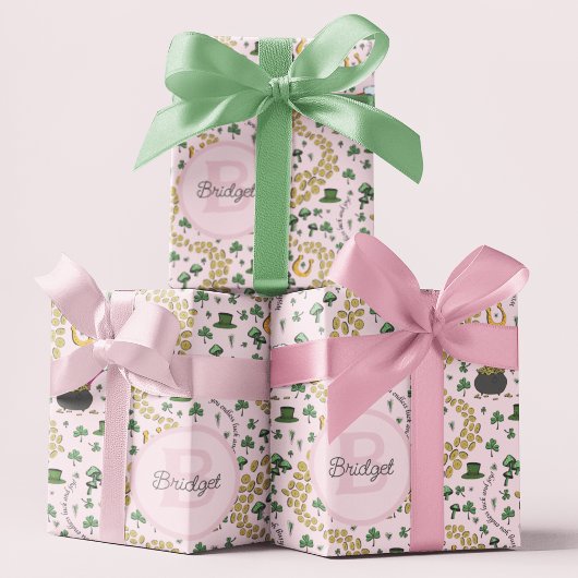 Pink, Niedlich & Curvy St. Patrick's Day Tissue Pa Geschenkpapier