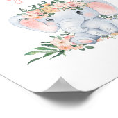 Pink Niedlich Elephant Baby Duschkarten und Gesche Poster (Ecke)
