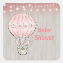 Pink Niedlich Elephant Hot Air Ballon Babydusche S