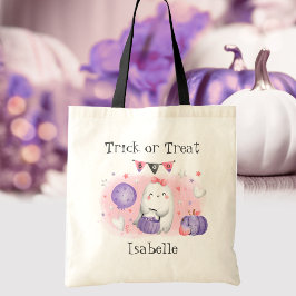 Pink Niedlich Ghost Trick oder Treat Halloween Nam Tragetasche