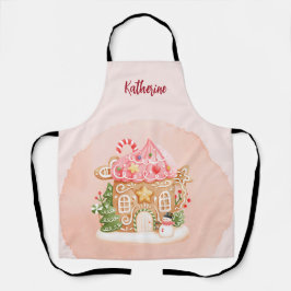 Pink Niedlich Gingerbrett House Xmas Holiday Schürze