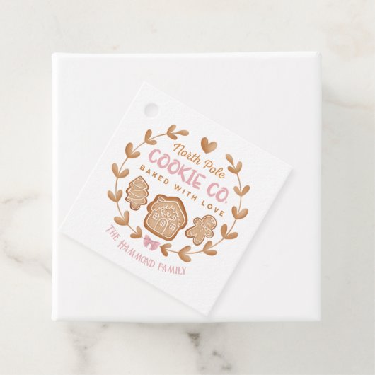 Pink Niedlich Gingerbrot Weihnachtskekse tauschen Geschenkanhänger (Beispiel)