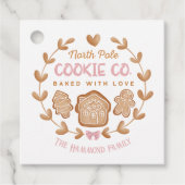 Pink Niedlich Gingerbrot Weihnachtskekse tauschen Geschenkanhänger (Vorderseite)