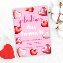 Pink Niedlich Girly Galentine's Day Brunch