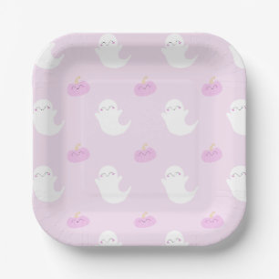 Pink Niedlich Halloween Pappteller
