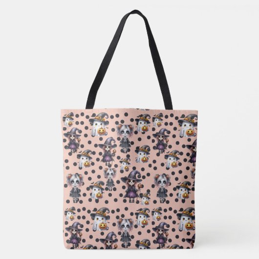 Pink Niedlich Halloween Tasche (Vorderseite)