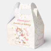 Pink Niedlich Happy Unicorn Girl Birthday Medium Geschenkschachtel (Rückseite)