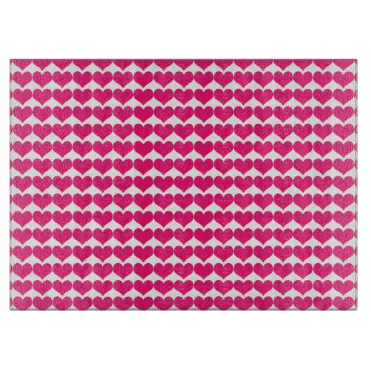 Pink Niedlich Hearts Muster Cutting Board Schneidebrett (Vorderseite)