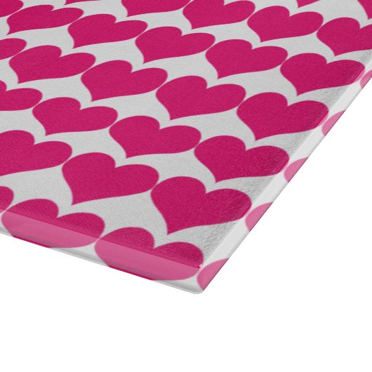 Pink Niedlich Hearts Muster Cutting Board Schneidebrett (Ecke)