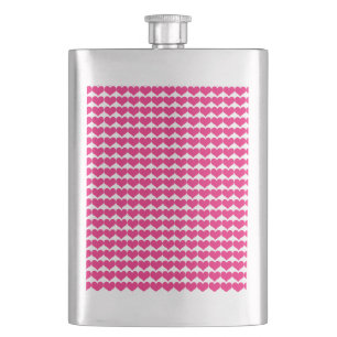 Pink Niedlich Hearts Muster Flasche Flachmann