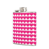 Pink Niedlich Hearts Muster Flasche Flachmann (Links)
