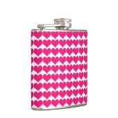 Pink Niedlich Hearts Muster Flasche Flachmann (Rechts)
