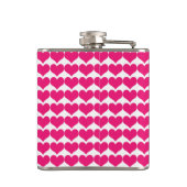 Pink Niedlich Hearts Muster Flasche Flachmann (Rückseite)