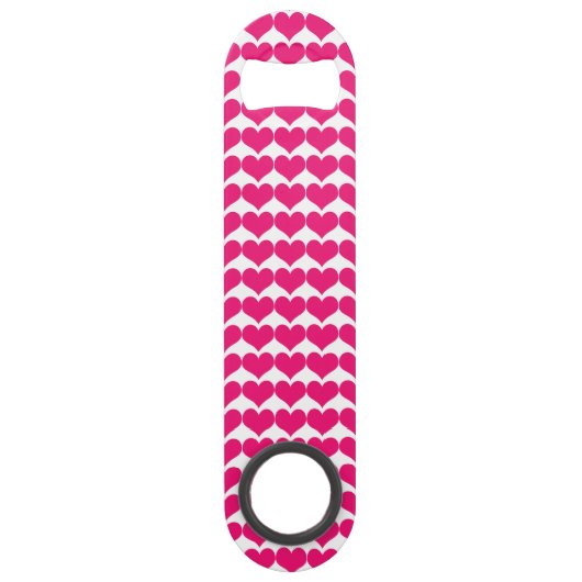 Pink Niedlich Hearts Muster Flaschenöffner (Vorderseite)
