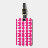 Pink Niedlich Hearts Muster Gepäckmarke Gepäckanhänger (Vorderseite vertikal)