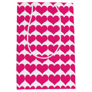 Pink Niedlich Hearts Muster Geschenktasche Mittlere Geschenktüte