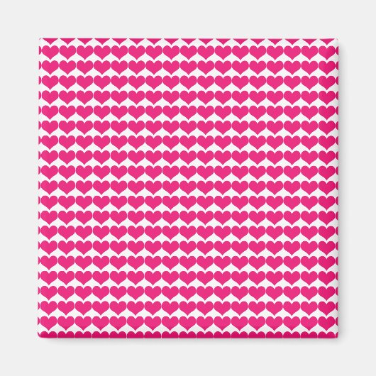 Pink Niedlich Hearts Muster Magnet (Vorne)