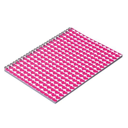 Pink Niedlich Hearts Muster Notebook Notizblock (Linke Seite)
