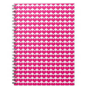 Pink Niedlich Hearts Muster Notebook Notizblock