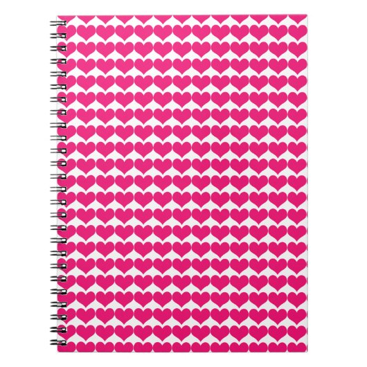 Pink Niedlich Hearts Muster Notebook Notizblock (Vorderseite)