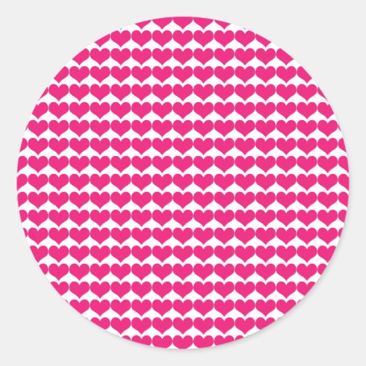 Pink Niedlich Hearts Muster Sticker (Vorderseite)