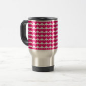 Pink Niedlich Hearts Muster Travel Mug Reisebecher (Vorderseite Links)