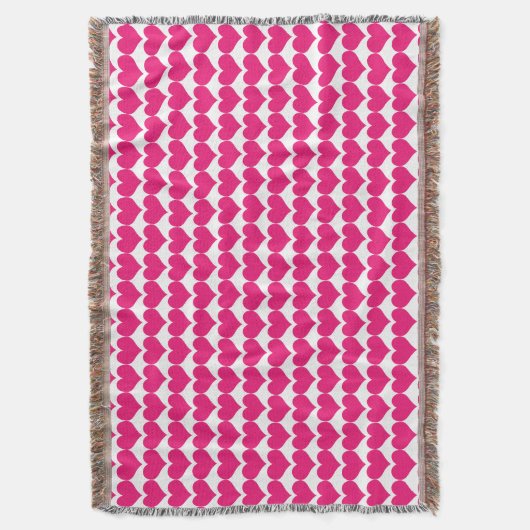 Pink Niedlich Hearts Pattern Throw Blanket Decke (Vorderseite Vertikal)