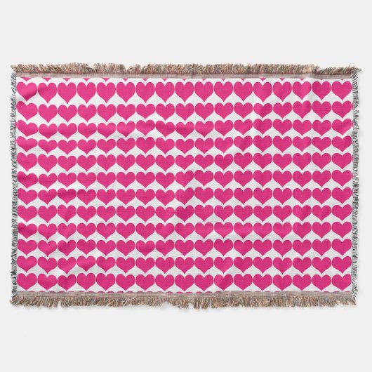 Pink Niedlich Hearts Pattern Throw Blanket Decke (Vorderseite)