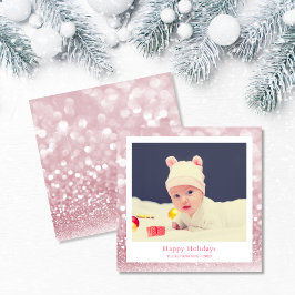 Pink Niedlich Holiday Baby Foto Feiertagskarte