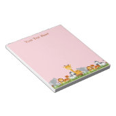 Pink Niedlich Jungle Baby Animals Notepad Notizblock (angewinkelt)