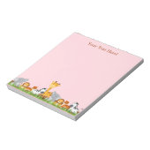 Pink Niedlich Jungle Baby Animals Notepad Notizblock (Rotiert)