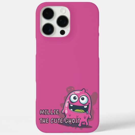 Pink Niedlich Kawaii Ghost Case-Mate iPhone Hülle (Rückseite)