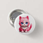 Pink Niedlich Kitty Cat Button (Vorne & Hinten)