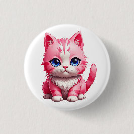 Pink Niedlich Kitty Cat Button