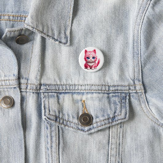 Pink Niedlich Kitty Cat Button (Beispiel)