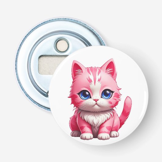 Pink Niedlich Kitty Cat Flaschenöffner (Vorderseite)