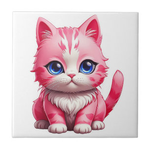 Pink Niedlich Kitty Cat Fliese