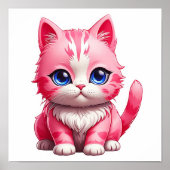 Pink Niedlich Kitty Cat Poster (Vorne)