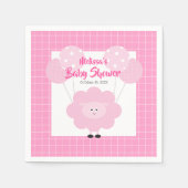 Pink Niedlich Lamb Modernes Script Einfache Babydu Serviette (Vorderseite)