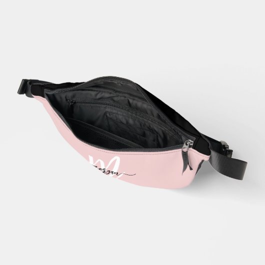 Pink Niedlich Monogram Name Girl's Script Bauchtasche (Offen)