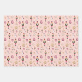 Pink Niedlich Nutcracker Zuckerhut Wasserfarbe Geschenkpapier Set (Vorderseite 3)