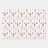 Pink Niedlich Nutcracker Zuckerhut Wasserfarbe Geschenkpapier Set (Vorderseite)
