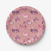 Pink Niedlich Pony Pappteller (Vorderseite)